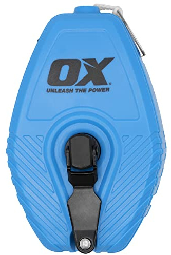 OX TOOLS Trade Single Gear Thick Line Chalk Reel | 100' length | 100 ft Heavy Duty Chalk Line | Construction Chalk Reel | OX-T505630
