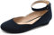 DREAM PAIRS Damen-Schuhe, lässig, spitzer Zehenbereich, Ballett-Komfort, weiche Slip-on-Flachschuhe,Size 39,Navy-Wildleder,REVONA-E