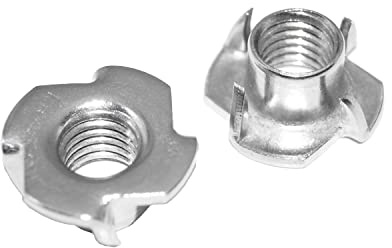 Idt Trade Dadi di avvitamento M6 in Acciaio Inox 20 Pezzi con 4 Punte di avvitamento in Acciaio Inox V2A A2 per Dadi a pressare per Legno