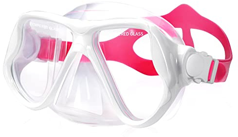 Keary Goggles Swimming Adult Mask Swim Goggles for Men Women Teens Adult Youth 180° Wide View Soft Silicone Skirt Clear No Leak Anti-Fog Swim Goggles with Nose Cover Pool Underwater Water Mask Glasses