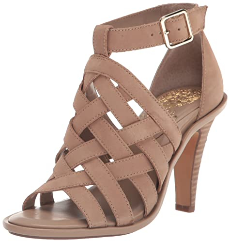 Vince Camuto Damen Frelly Stacked Heel Sandal Heeled, Truffle Taupe, 39 EU