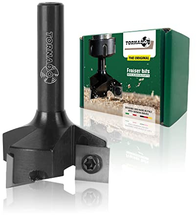 Tornado Router Bit för träspoilboard-yta med 3 utbytbara fyrkantiga karbidknivinsatser (D=31.8 I=10.5 S=6,35)