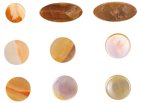 Coussinets de Boutons de Saxophone en Métal, 9 Pièces, Bonne Décoration, Finition Brillante pour Instrument de Musique (C355 Jaune)