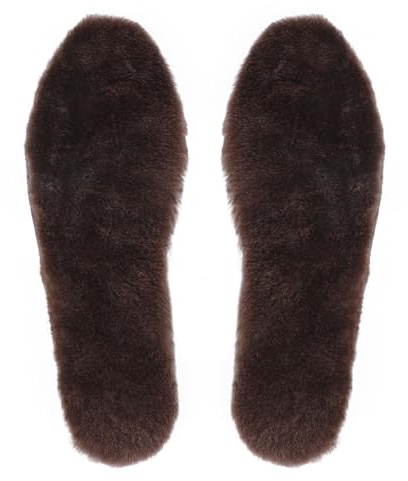 riemot Vera pelliccia di agnello solette per bambini e donne, invernali, calde solette in pelle di pecora, morbide e soffici, soletta di ricambio per stivali da neve, pantofole EU28-47, marrone, 38