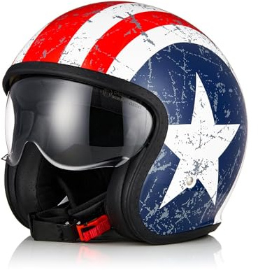 ORIGINE Casco Moto Jet Scooter Casco con Visera Homologado ECE 22-14