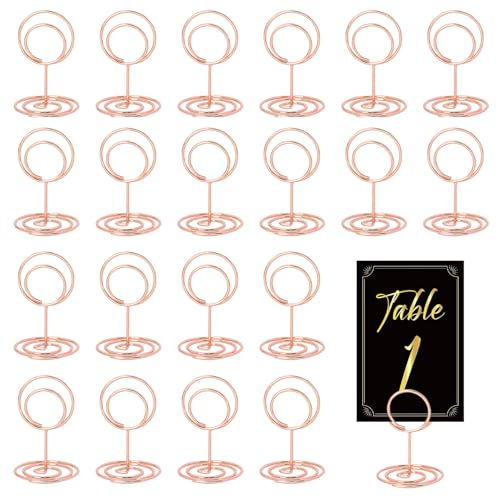 JOYOLA 20 Pezzi Segnaposto in Metallo per Matrimonio Metallo Portacarte Segnaposto Portanumero da Tavolo Portanumero da Tavolo Memo Holder Clip per Ristoranti Riunioni di Feste Matrimonio Compleanno