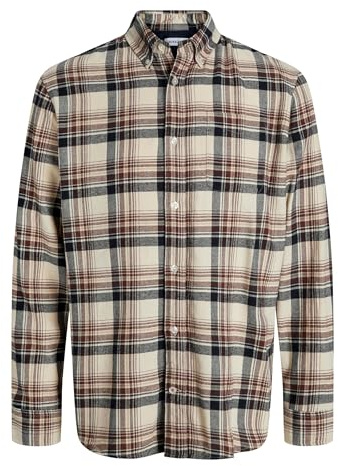 JACK & JONES Chemise à Carreaux Comfort Fit pour Homme, Bronze, M