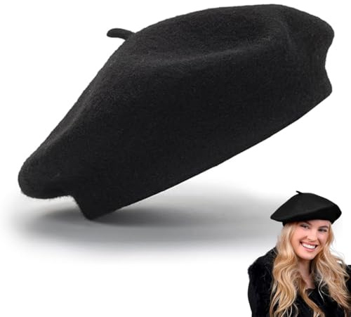 XURJUMI Basque Femme en Laine Classique Chapeau Français Basquet Homme Casquette Vintage Parisien Élégant Moderne Peintre