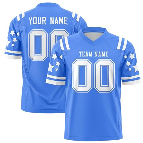 Personalisiert Herrn American Football Spieltrikots mit Name Nummer, Personalisierte Football Trikot T-Shirt für Kinder Erwachsene Junge Mädchen Damen S-7XL