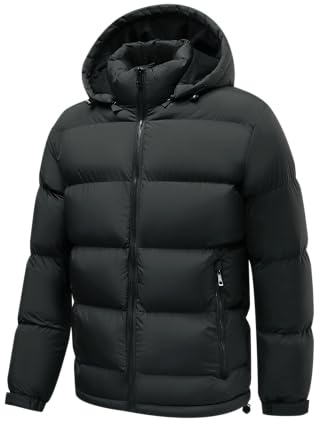 TONY BAKER Giacca Piumone Uomo Invernale Unita Cappuccio Rimovibile 2803 (IT, Testo, 3XL, Regular, Regular, NERA)