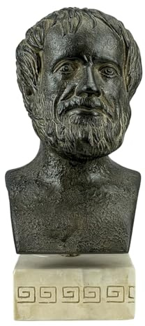Busto de Aristóteles - Estatua de filósofo y científico griego | Hecho a mano en Grecia | Escultura de yeso duro Moldano de 9.84 pulgadas | Decoración clásica griega para el hogar