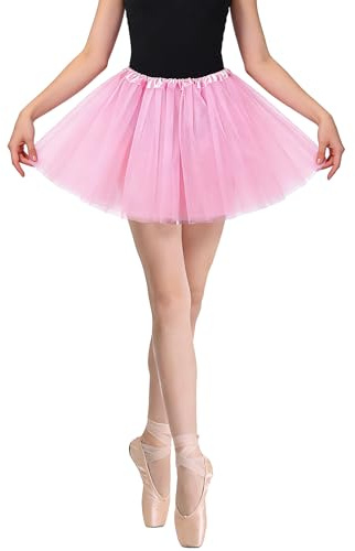 YZDMDM Tutu Skirts Women Adult Tulle Skirt Ballet Dance Party Costume Pink