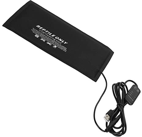 Naroote Coussin Chauffant pour Reptiles, Tapis de Contrôle de Température USB Réglable pour Tortues Lézards, Coussin Chauffant étanche pour Animaux de Compagnie Reptiles (Petit : env.