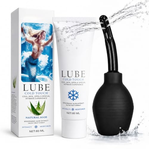 Kit de ducha anal para adultos con lubricante, limpiador íntimo con pera de enema y boquilla desmontable, diseño práctico para cuidado personal y uso íntimo