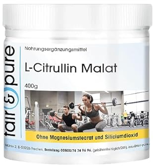 Fair & Pure® - L-Citrulina en polvo - Malato - Sustancia pura - Sin aditivos - Sin azúcar añadido - Neutra - 400g
