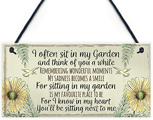 Red Ocean Garden Plaque Summer House Sign Garden Shed Friendship Mum Nan Memorial Gift