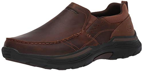 Skechers Men's Expended - Seveno Moccasins, Dark Brown Leather, 9 UK