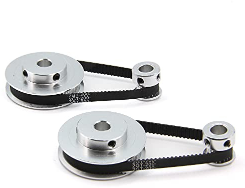 Befenybay 2Kit 2GT Synchronrad 20 & 60 Zähne 8mm Bohrung Aluminium Zahnscheibe mit 2 Stück Länge 200mm Breite 6mm Riemen (20-60T-8B-6)