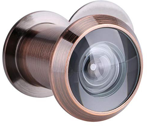mumisuto Spioncino per Porta, Vetro Ottico per la Sicurezza Domestica Visore per Porta grandangolare da 220 Gradi con Copertura Girevole per la Privacy per Porte da 35 mm a 60 mm(Bronzo Rosso)