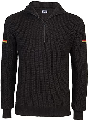 BWuM Bundeswehr Troyer MED FLAGGA BW pullover marin RV stickad rolli armétröja, svart, XL