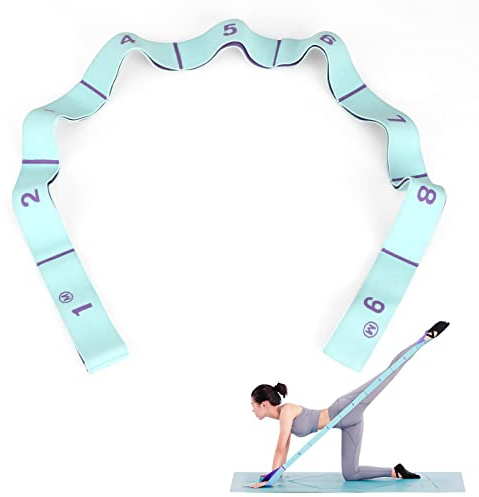 Bandas Elásticas de Resistencia, Bandas de Fitness y Yoga para Estiramiento Ceinture Élastiques Cinturón Elástico (azul púrpura)