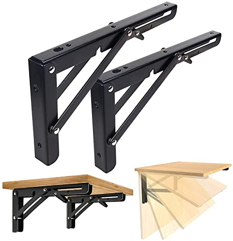 LeapBeast 350mm Klappkonsole Schwerlast, 2Stück Schwerlast Scharniere Klappbar, Klappregalhalterungen, Edelstahl Wandregal Klappbar, für Küche, Büro, Grill, Zuhause, Küche, Tisch, Wand