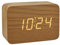 TFA Dostmann Design Funk-Wecker in Holz-Optik Clocco, 60.2549, Kunststoff, L 100 x B 41 x H 70mm (Hellbraun)