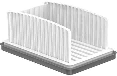 Affettatrice per regolabile, guida al taglio del pane,Affettatrice per pane pieghevole - Con vassoio raccoglibriciole Guida per affettare il pane rimovibile Struttura compatta Larghezza regolabi