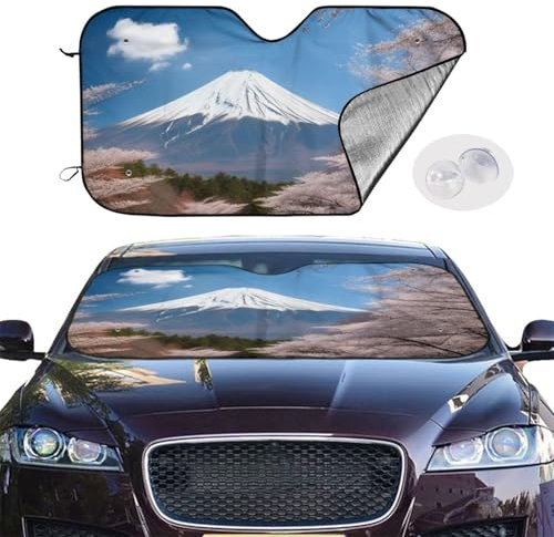 Auto-Sonnenschutz für Windschutzscheibe, Mt. Fuji im Frühjahr, faltbar, Auto-Sonnenschutz, Windschutzscheibenabdeckung für Auto, Frontscheibe, Sonnenschutz für SUV, LKWs