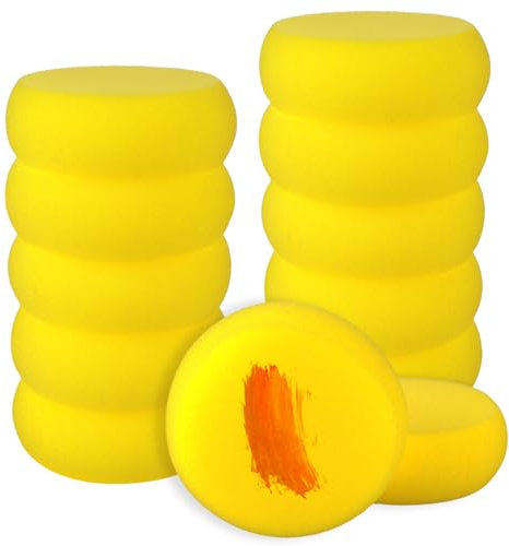 12 Stück Malschwamm,Runde Schwamm Set Strukturpaste Runde Schwamm Malen Schwämmchen schaumstoffpinsel 7,6 Cm Töpfermal Schwämme Aquarellschwämme Weich Schwammpinsel Kinder für Töpferkunst,Basteln
