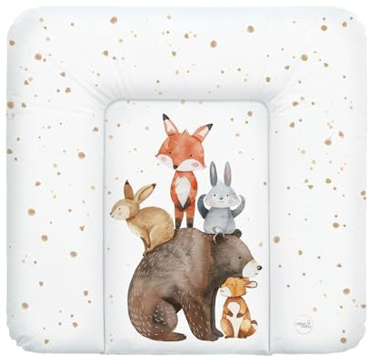 Ceba Baby® weiche Wickelauflage 75x72 cm - Baby Wickelunterlage - Wickeltischauflage für Junge und Mädchen - Wasserdicht, abwaschbar - OEKO-TEX® Standard 100 - Made in EU - Waldfreunde