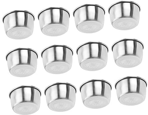 OFFSCH 12pezzi Ciotole Per Salse in Acciaio Inossidabile Per Uso Professionale e Domestico in Ristoranti e Picnic