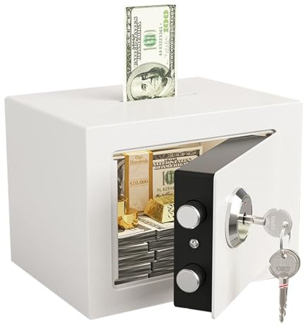 Tktouci Coffre-fort Domestique - Petit Coffre-fort Antivol avec Fente pour Pièces | Organisateur de Rangement Anti-vol pour Bijoux Documents Pièces Objets de Valeur Usage Intérieur Voyage Armoire