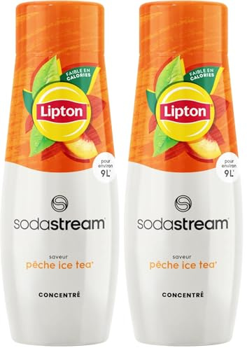 SodaStream Concentré Lipton Ice Tea Saveur Pêche pour Machine à Eau Pétillante et Soda | Préparez jusqu'à 9 Litres de Lipton en Quelques Secondes, Goût Original, 440ml (Lot de 2)