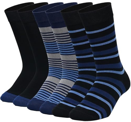 PUTUO Chaussettes en Viscose de Bambou pour Homme: Chaussette sans couture Homme – Anti Transpiration & Bord Confort Doux pour Bureau et Quotidien 3 paires taille 43-46
