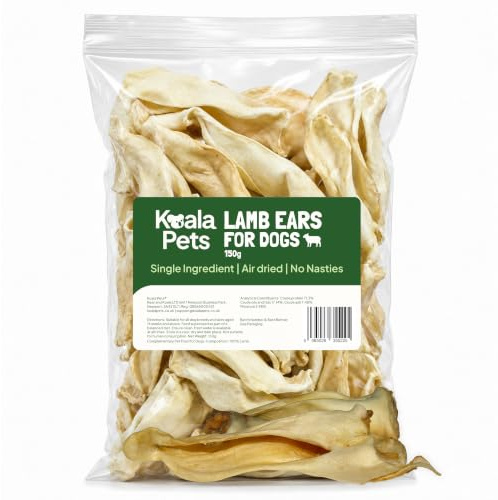 Lamb Ears for Dogs Large Long Lasting Natural Dog Chew for Puppies 150g