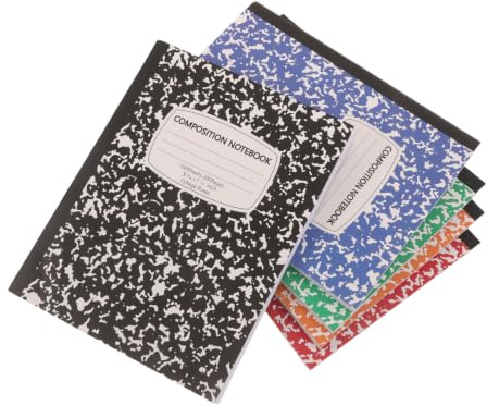MINAOLULUS 5-Pack Pärm Anteckningsbok med Marmormönster Tjockt Linjerat Bärbar Skrivjournal för Skola och Kreativt Skrivande