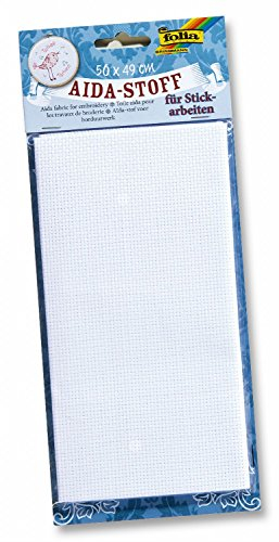 Folia 23402 – Aida di Tessuto, 1 Fiocco, 50 x 49 cm, Bianco