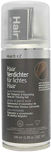 Hairfor2 Haarverdichtungsspray gegen lichtes Haar | Haarpuder | Streuhaar | Haarauffüller | Haarausfall | Haarverdichter (100ml) (mittelbraun)