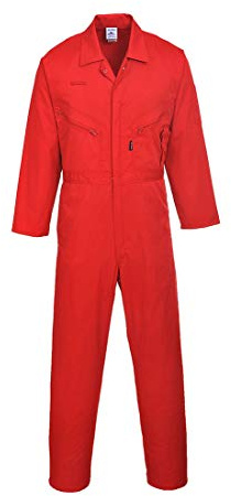 Portwest Mono Liverpool Con Cremallera, Tamaño: XXXL, Color: Rojo, C813RERXXXL