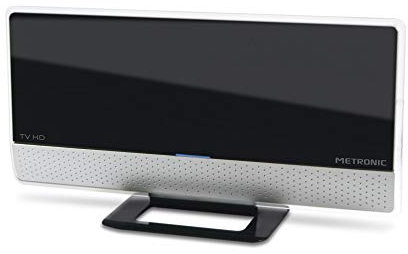 Metronic 416807 Antenne d'intérieur XP 90 4K UHD - Extra Plate - DVBT/DVT2 - Filtre 4G - Noire