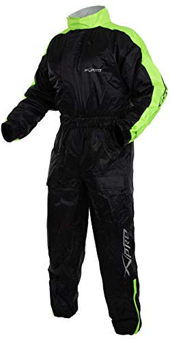 Combinaison Antipluie Motard Nylon Etanche Moto Doublure Reflechissant Fluo XS
