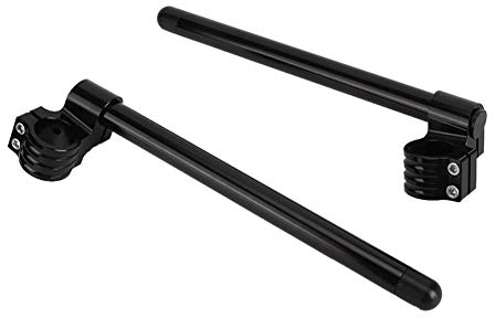 Nikou Motorrad Modifizierte Trennlenker, 2 Stück Stummellenker 41 mm Lenker Universal Aluminium Hochempfindlicher Griff Schwarz Stabil Motocross Zubehör