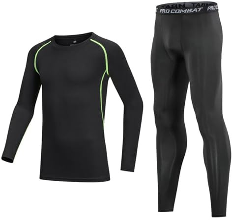 Gavena Kids Thermal Base Layer Sets Boys Football Skins Youths Compression Set Winter Under Football Kit for Children