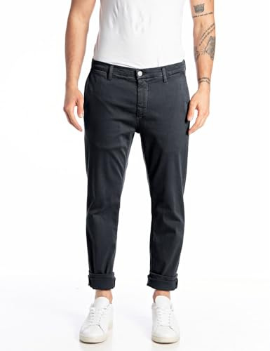 Replay Pantalones Vaqueros para Hombre Anbass Slim Fit con Power Stretch, Azul 010-1, 36W / 32L