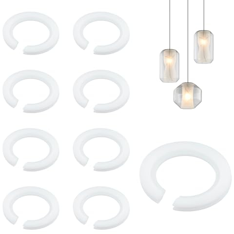 Anillos Convertidores de Plástico, 8 Unids E27 a E14 Adaptador de Anillo de Pantalla de Lámpara, Anillo Reductor para Colocar Pantallas de Lámpara, Blanco