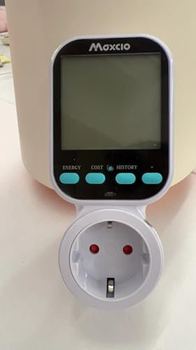 Misuratore Consumo Elettrico, Maxcio Misuratore Corrente con Schermo LCD, Spina Italiana 16A, Retroilluminazione, Misuratore di Potenza con Protezione da Sovraccarico, Massima 3680W - Nuovo Look