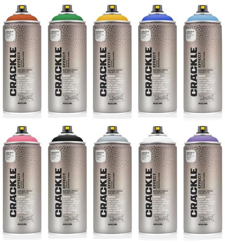 Montana Crackle Effect Pintura en aerosol de 400 ml, superficie con efecto agrietamiento, blanco puro
