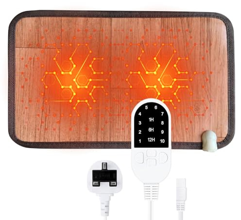 Dhqkqg Electric Heated Floor Mat, Electric Foot Warmer Mat with 10 Temperature and 1H/6H/12H Timing, Heating Pad Under Desk Heated feet Pad for Office and Home (50x30 cm)