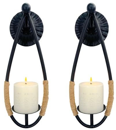 Ainmto 2 Stück Wandhalter für Kerzen,Wandkerzenhalter,Kerzenständer für Wandmontage,Wand Kerzenhalter für Deko